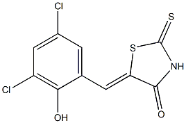 5-(3,5-dichloro-2-hydroxybenzylidene)-2-thioxo-1,3-thiazolan-4-one Struktur