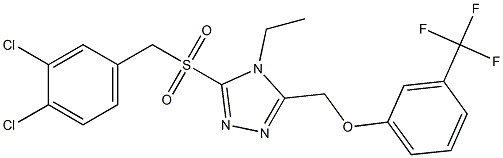 3-[(3,4-dichlorobenzyl)sulfonyl]-4-ethyl-5-{[3-(trifluoromethyl)phenoxy]methyl}-4H-1,2,4-triazole Struktur