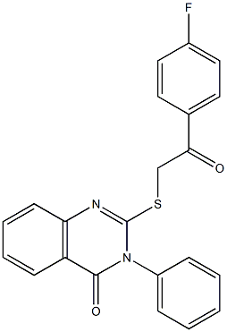 2-{[2-(4-fluorophenyl)-2-oxoethyl]sulfanyl}-3-phenyl-4(3H)-quinazolinone Struktur