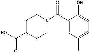 1-(2-hydroxy-5-methylbenzoyl)piperidine-4-carboxylic acid Struktur