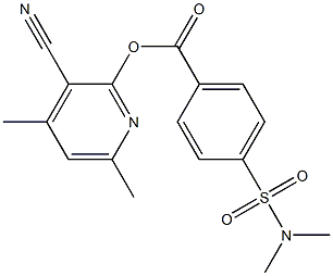 3-cyano-4,6-dimethyl-2-pyridinyl 4-[(dimethylamino)sulfonyl]benzenecarboxylate Struktur