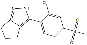 3-[2-chloro-4-(methylsulfonyl)phenyl]-2,4,5,6-tetrahydrocyclopenta[c]pyrazole Struktur