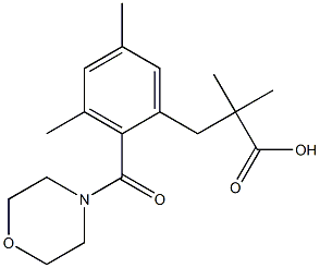 3-[3,5-dimethyl-2-(morpholinocarbonyl)phenyl]-2,2-dimethylpropanoic acid Struktur