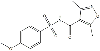 N-[(3,5-dimethyl-4-isoxazolyl)carbonyl]-4-methoxybenzenesulfonamide Struktur