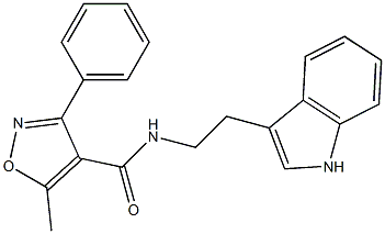 N-[2-(1H-indol-3-yl)ethyl]-5-methyl-3-phenyl-4-isoxazolecarboxamide Struktur