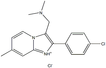 2-(4-chlorophenyl)-3-[(dimethylamino)methyl]-7-methylimidazo[1,2-a]pyridin-1-ium chloride Struktur