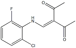 3-[(2-chloro-6-fluoroanilino)methylidene]pentane-2,4-dione Struktur