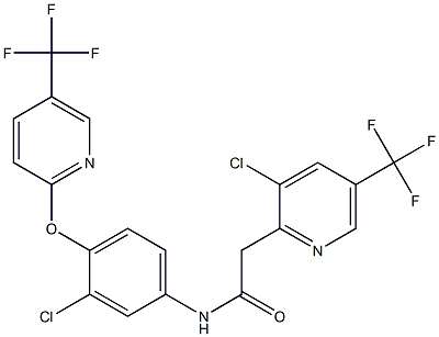 2-[3-chloro-5-(trifluoromethyl)-2-pyridinyl]-N-(3-chloro-4-{[5-(trifluoromethyl)-2-pyridinyl]oxy}phenyl)acetamide Struktur