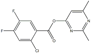 2,6-dimethyl-4-pyrimidinyl 2-chloro-4,5-difluorobenzenecarboxylate Struktur