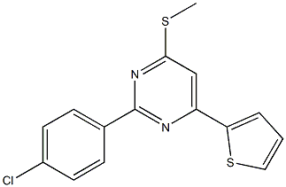 2-(4-chlorophenyl)-4-(methylthio)-6-(2-thienyl)pyrimidine Struktur