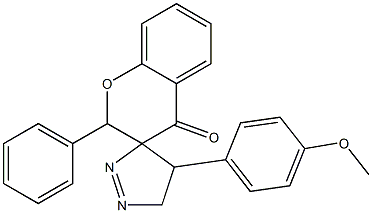 4',5'-dihydro-4'-(4-methoxyphenyl)-2-phenyl-spiro[2H-1-benzopyran-3(4H),3'-[3H]pyrazol]-4-one Struktur