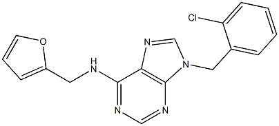 [9-(2-Chloro-benzyl)-9H-purin-6-yl]-furan-2-ylmethyl-amine Struktur