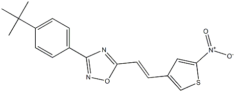 3-[4-(tert-butyl)phenyl]-5-[2-(5-nitro-3-thienyl)vinyl]-1,2,4-oxadiazole Struktur