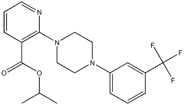 isopropyl 2-{4-[3-(trifluoromethyl)phenyl]piperazino}nicotinate Struktur