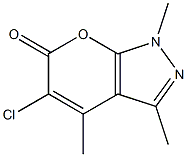 5-chloro-1,3,4-trimethyl-1,6-dihydropyrano[2,3-c]pyrazol-6-one Struktur