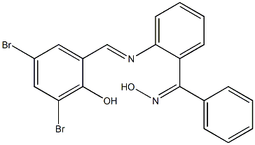 {2-[(3,5-dibromo-2-hydroxybenzylidene)amino]phenyl}(phenyl)methanone oxime Struktur