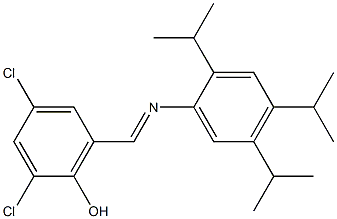 2,4-dichloro-6-{[(2,4,5-triisopropylphenyl)imino]methyl}phenol Struktur