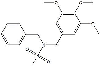 N-benzyl-N-(3,4,5-trimethoxybenzyl)methanesulfonamide Struktur