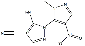 5-amino-4-cyano-1-(1,3-dimethyl-4-nitropyrazol-5-yl)pyrazole Struktur