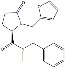 (2R)-N-benzyl-1-(2-furylmethyl)-N-methyl-5-oxotetrahydro-1H-pyrrole-2-carboxamide Struktur