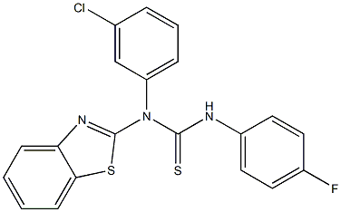 N-(1,3-benzothiazol-2-yl)-N-(3-chlorophenyl)-N'-(4-fluorophenyl)thiourea Struktur