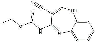 ethyl N-(3-cyano-1H-1,5-benzodiazepin-4-yl)carbamate Struktur