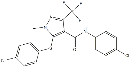 N-(4-chlorophenyl)-5-[(4-chlorophenyl)sulfanyl]-1-methyl-3-(trifluoromethyl)-1H-pyrazole-4-carboxamide Struktur