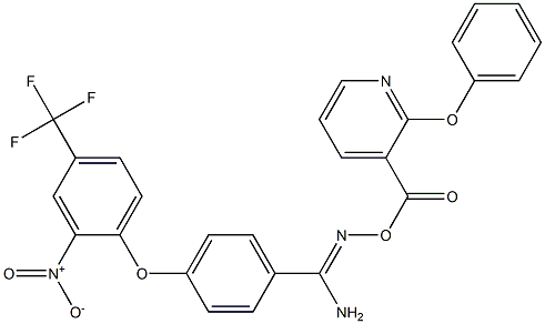 O1-[(2-phenoxy-3-pyridyl)carbonyl]-4-[2-nitro-4-(trifluoromethyl)phenoxy]benzene-1-carbohydroximamide Struktur