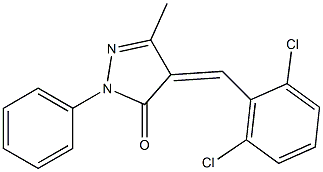 4-(2,6-dichlorobenzylidene)-3-methyl-1-phenyl-4,5-dihydro-1H-pyrazol-5-one Struktur