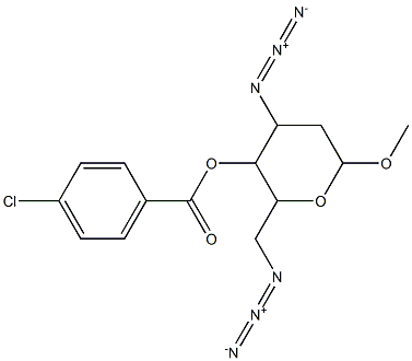 4-azido-2-(azidomethyl)-6-methoxytetrahydro-2H-pyran-3-yl 4-chlorobenzoate Struktur