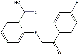 2-{[2-(4-fluorophenyl)-2-oxoethyl]thio}benzoic acid Struktur