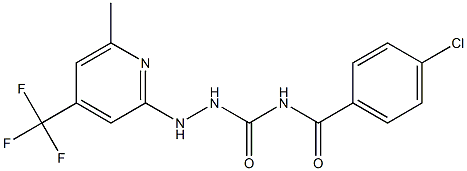 N1-(4-chlorobenzoyl)-2-[6-methyl-4-(trifluoromethyl)-2-pyridyl]hydrazine-1-carboxamide Struktur