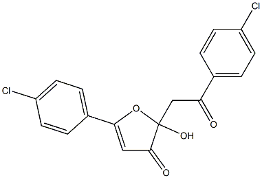 5-(4-chlorophenyl)-2-[2-(4-chlorophenyl)-2-oxoethyl]-2-hydroxy-2,3-dihydrofuran-3-one Struktur