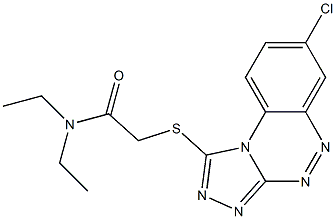 N1,N1-diethyl-2-[(7-chlorobenzo[e][1,2,4]triazolo[3,4-c][1,2,4]triazin-1-yl)thio]acetamide Struktur