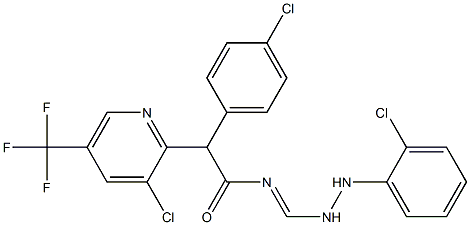 2-(4-chlorophenyl)-N-{[2-(2-chlorophenyl)hydrazino]methylene}-2-[3-chloro-5-(trifluoromethyl)-2-pyridinyl]acetamide Struktur