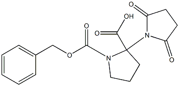 1-benzyl 2-(2,5-dioxotetrahydro-1H-pyrrol-1-yl) pyrrolidine-1,2-dicarboxylate Struktur