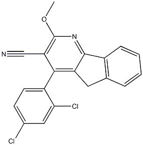 4-(2,4-dichlorophenyl)-2-methoxy-5H-indeno[1,2-b]pyridine-3-carbonitrile Struktur