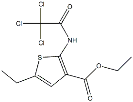 ethyl 5-ethyl-2-[(2,2,2-trichloroacetyl)amino]thiophene-3-carboxylate Struktur