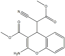 methyl 2-amino-4-(1-cyano-2-methoxy-2-oxoethyl)-4H-chromene-3-carboxylate Struktur