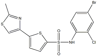 N2-(4-bromo-2-chlorophenyl)-5-(2-methyl-1,3-thiazol-4-yl)thiophene-2-sulfonamide Struktur