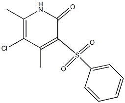 5-chloro-4,6-dimethyl-3-(phenylsulfonyl)-2(1H)-pyridinone Struktur