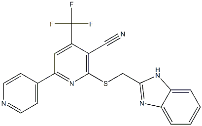 6-[(1H-benzimidazol-2-ylmethyl)thio]-4-(trifluoromethyl)-2,4'-bipyridine-5-carbonitrile Struktur