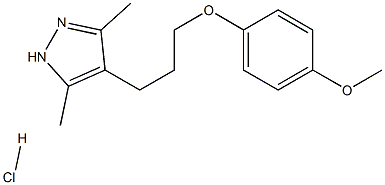 4-[3-(4-methoxyphenoxy)propyl]-3,5-dimethyl-1H-pyrazole hydrachloride Struktur