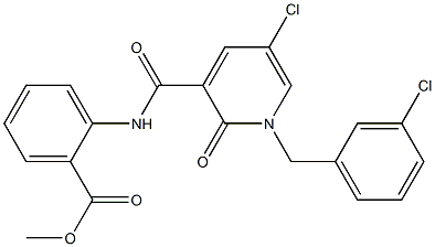 methyl 2-({[5-chloro-1-(3-chlorobenzyl)-2-oxo-1,2-dihydro-3-pyridinyl]carbonyl}amino)benzenecarboxylate Struktur