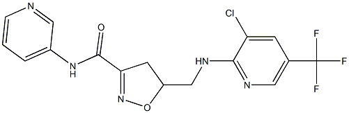 5-({[3-chloro-5-(trifluoromethyl)-2-pyridinyl]amino}methyl)-N-(3-pyridinyl)-4,5-dihydro-3-isoxazolecarboxamide Struktur