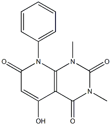 5-hydroxy-1,3-dimethyl-8-phenyl-1,2,3,4,7,8-hexahydropyrido[2,3-d]pyrimidine-2,4,7-trione Struktur