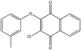 2-chloro-3-(3-methylphenoxy)-1,4-dihydronaphthalene-1,4-dione Struktur