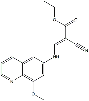 ethyl 2-cyano-3-[(8-methoxy-6-quinolyl)amino]acrylate Struktur