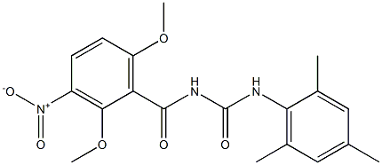 N-(2,6-dimethoxy-3-nitrobenzoyl)-N'-mesitylurea Struktur