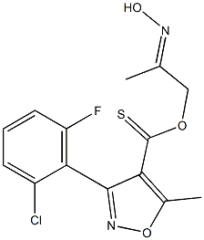 2-hydroxyiminopropyl 3-(2-chloro-6-fluorophenyl)-5-methylisoxazole-4-carbothioate Struktur